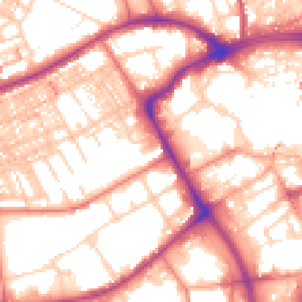 Daytime road noise heatmap for BB2 1SR