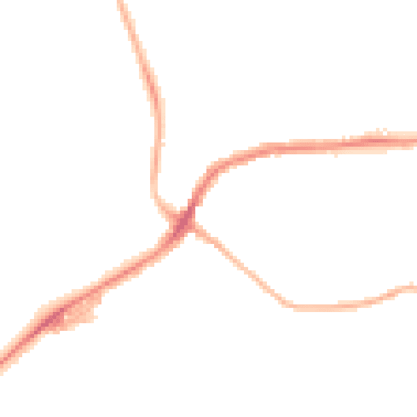 Night-time road noise heatmap for BB2 1XE