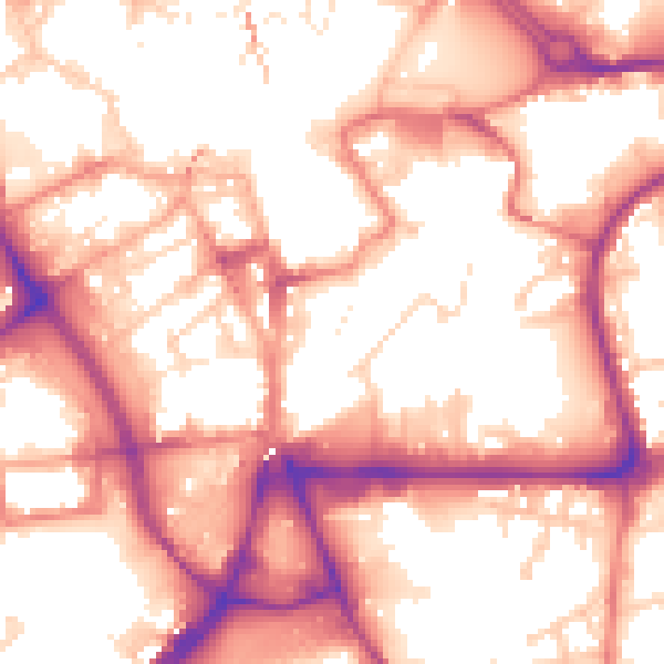 Daytime road noise heatmap for BB2 2BX