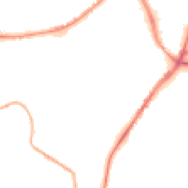 Night-time road noise heatmap for BB2 2NB