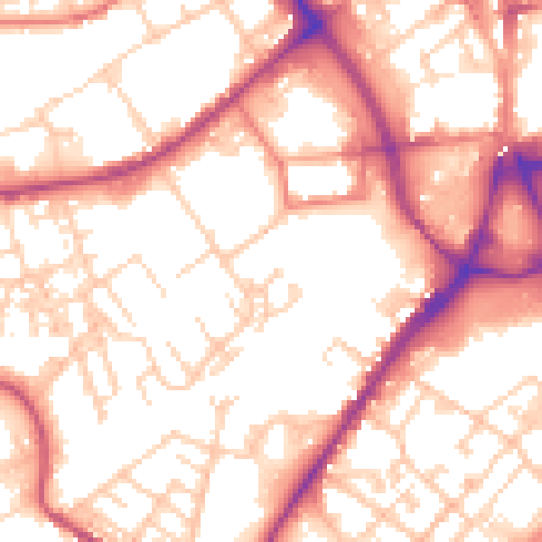 Daytime road noise heatmap for BB2 2ND