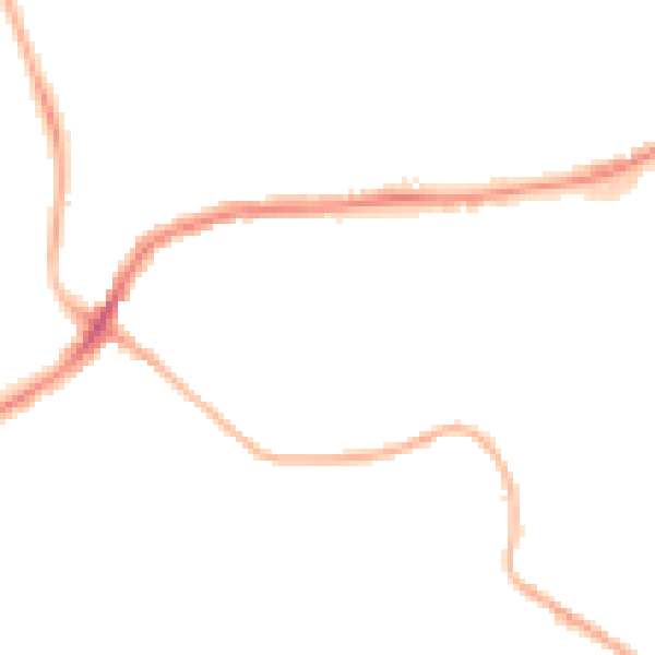 Night-time road noise heatmap for BB2 2PZ