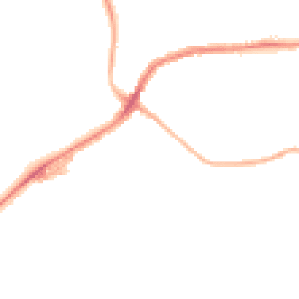 Night-time road noise heatmap for BB2 2SX