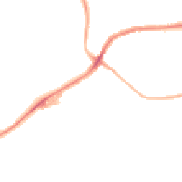 Night-time road noise heatmap for BB2 2SY