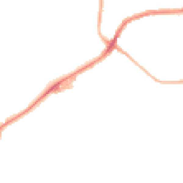 Night-time road noise heatmap for BB2 2TA