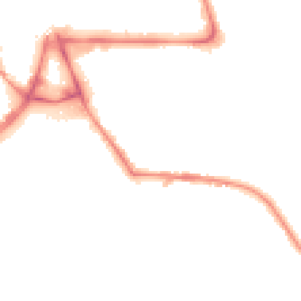 Night-time road noise heatmap for BB2 3AP