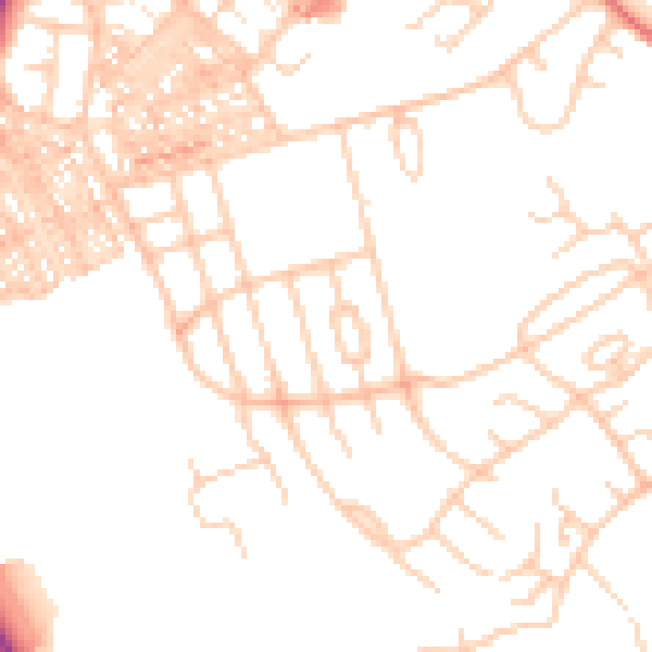 Daytime road noise heatmap for BB2 3JP