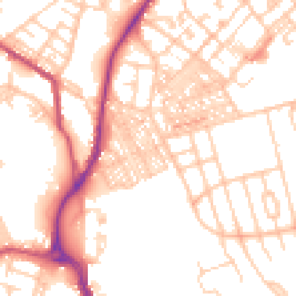 Daytime road noise heatmap for BB2 3LZ