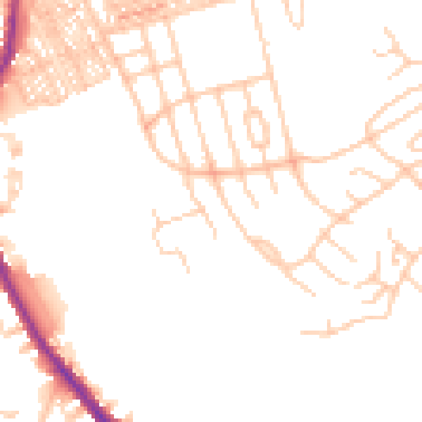 Daytime road noise heatmap for BB2 3NF