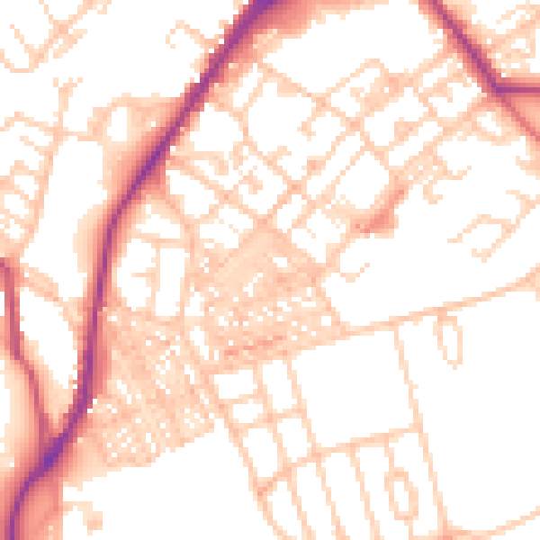 Daytime road noise heatmap for BB2 3PH