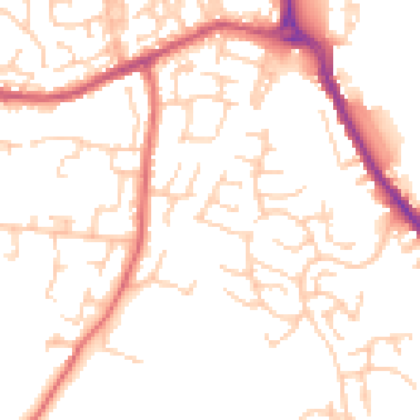 Daytime road noise heatmap for BB2 4FJ