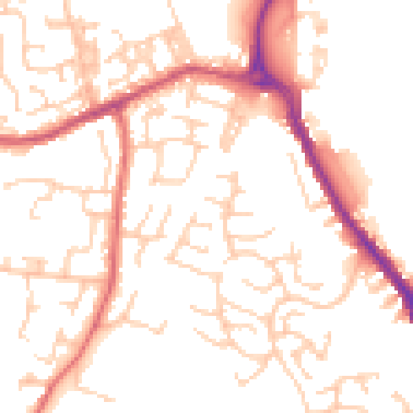 Daytime road noise heatmap for BB2 4FT