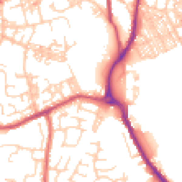 Daytime road noise heatmap for BB2 4LT