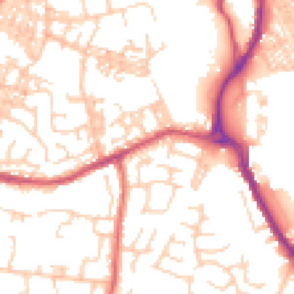 Daytime road noise heatmap for BB2 4LU