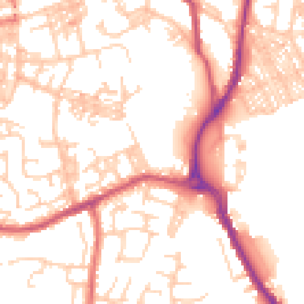 Daytime road noise heatmap for BB2 4LX