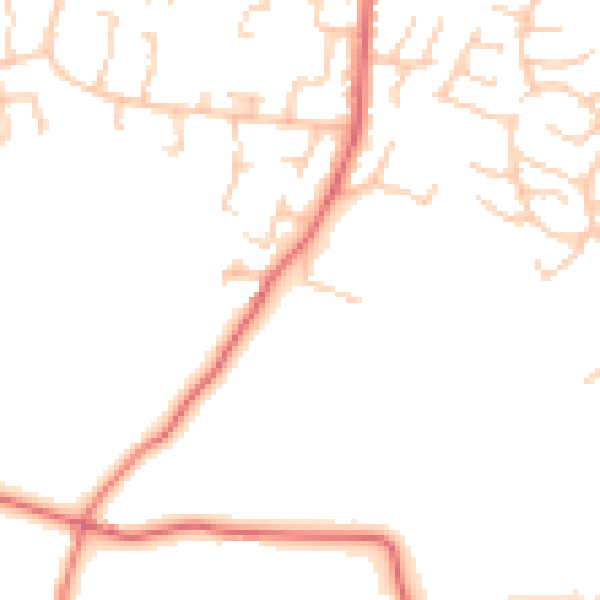 Daytime road noise heatmap for BB2 4NW