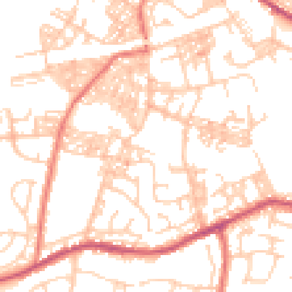 Daytime road noise heatmap for BB2 4PH