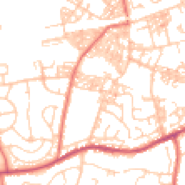 Daytime road noise heatmap for BB2 4PN