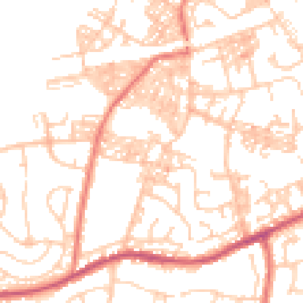 Daytime road noise heatmap for BB2 4PW