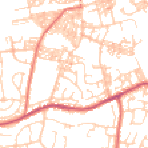 Daytime road noise heatmap for BB2 4QE