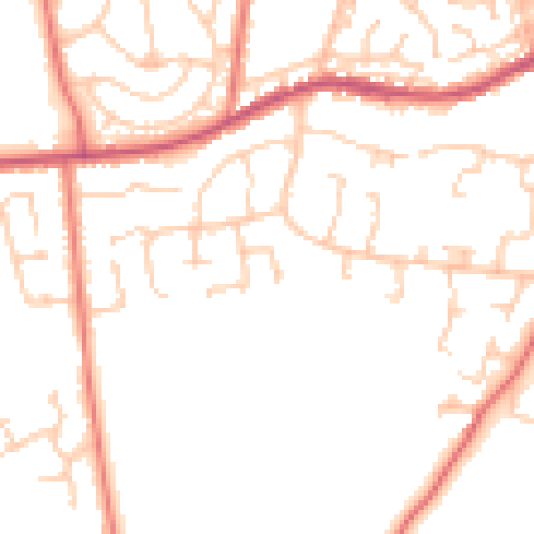 Daytime road noise heatmap for BB2 4QW