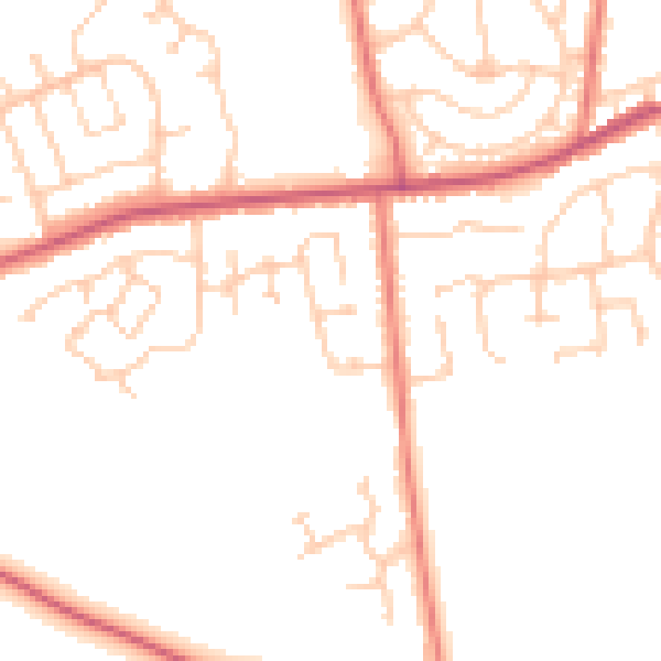 Daytime road noise heatmap for BB2 5AR