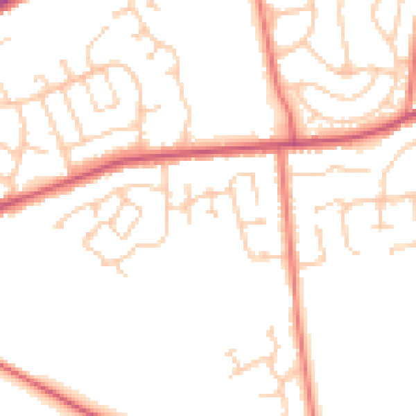 Daytime road noise heatmap for BB2 5FH