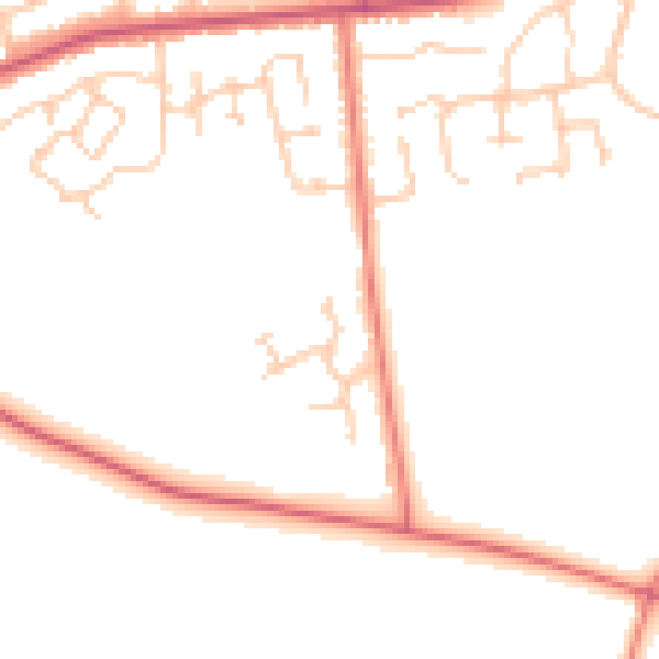 Daytime road noise heatmap for BB2 5FZ
