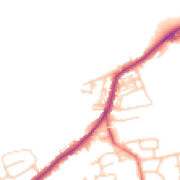 Daytime road noise heatmap for BB2 5GX