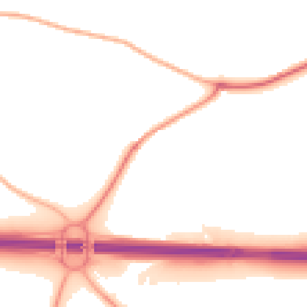 Night-time road noise heatmap for BB2 5JD