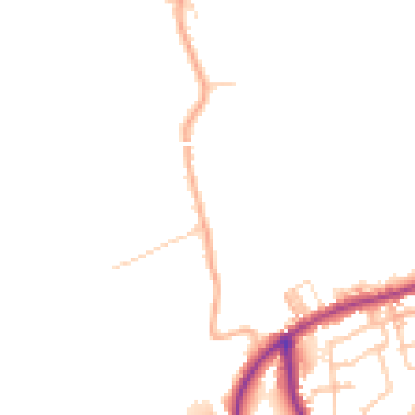 Daytime road noise heatmap for BB2 5JE