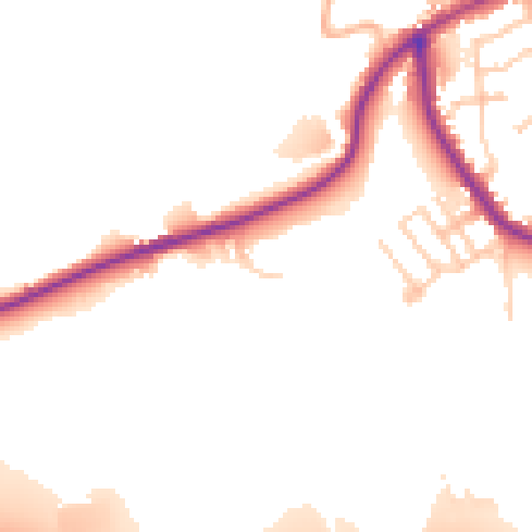 Daytime road noise heatmap for BB2 5JN