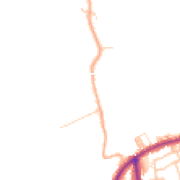 Daytime road noise heatmap for BB2 5JQ