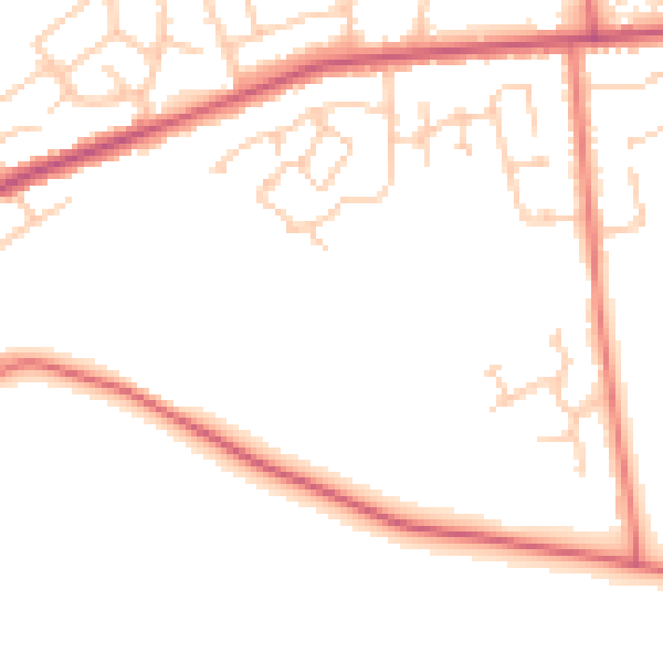 Daytime road noise heatmap for BB2 5JX