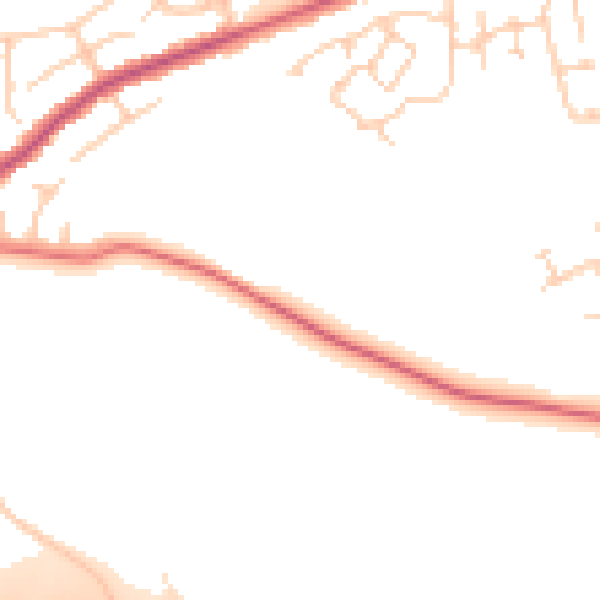 Daytime road noise heatmap for BB2 5LA