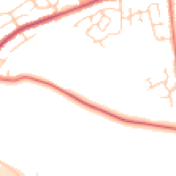 Daytime road noise heatmap for BB2 5LN