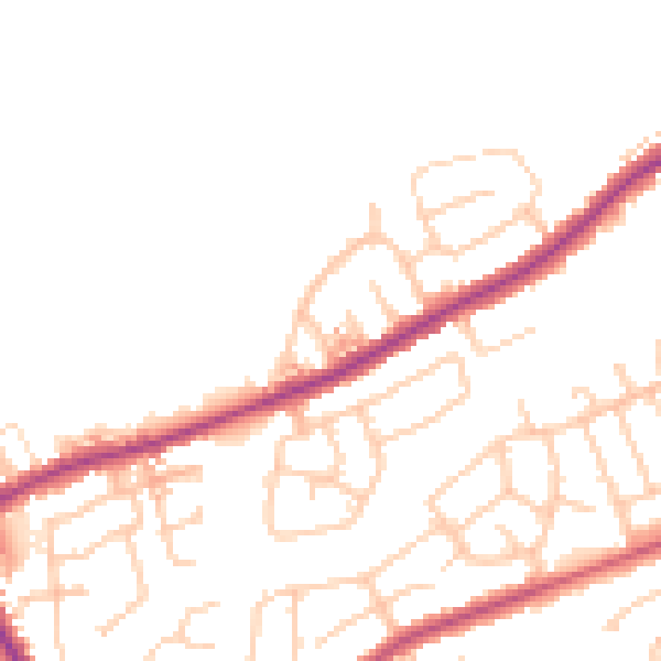 Daytime road noise heatmap for BB2 5NT