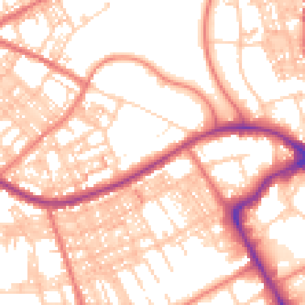 Daytime road noise heatmap for BB2 6BH