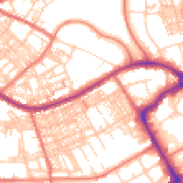 Daytime road noise heatmap for BB2 6BJ