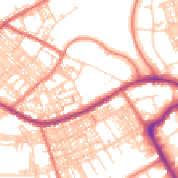 Daytime road noise heatmap for BB2 6ET