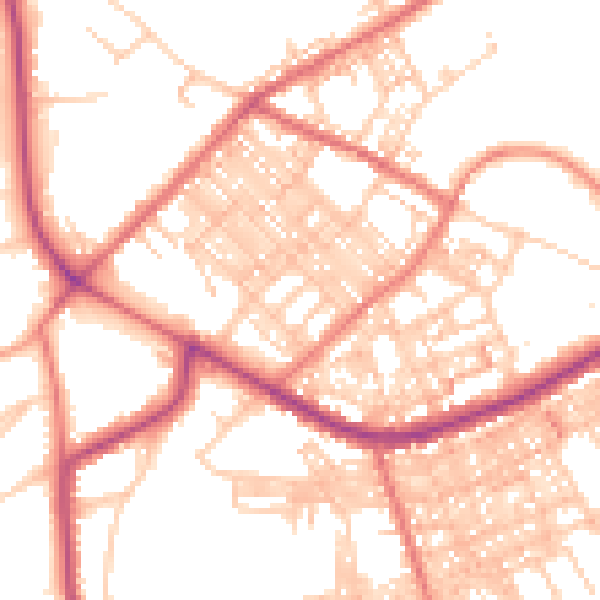Daytime road noise heatmap for BB2 6JP