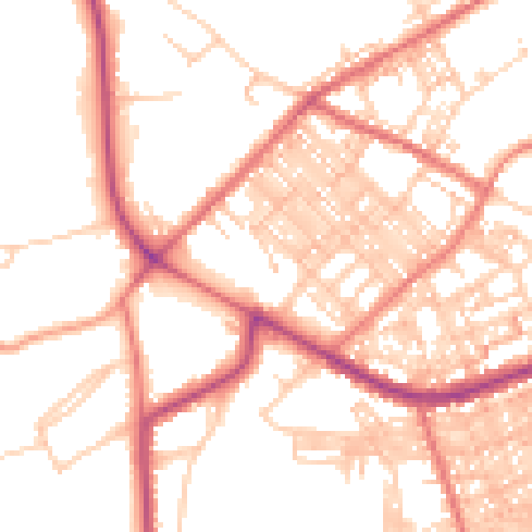 Daytime road noise heatmap for BB2 6JY
