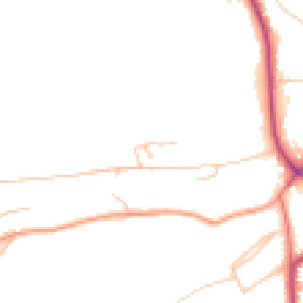 Daytime road noise heatmap for BB2 6QL