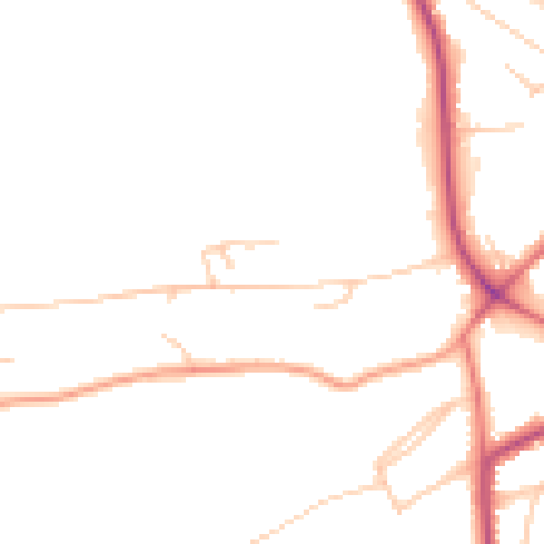 Daytime road noise heatmap for BB2 6QP