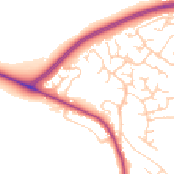 Daytime road noise heatmap for BB2 7AL