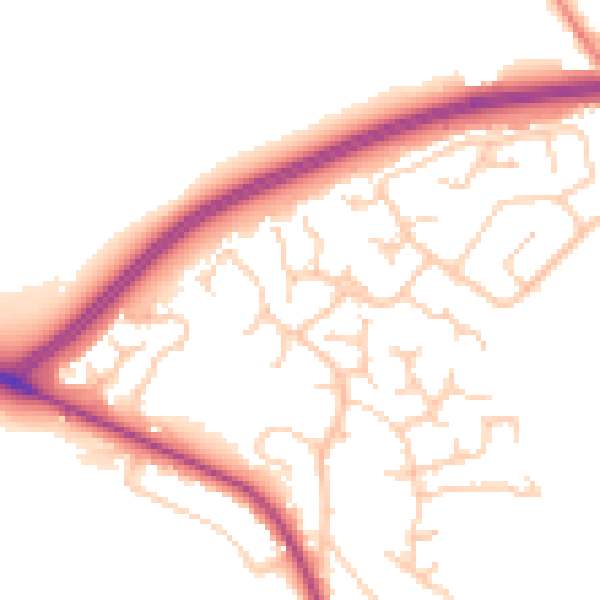 Daytime road noise heatmap for BB2 7BT