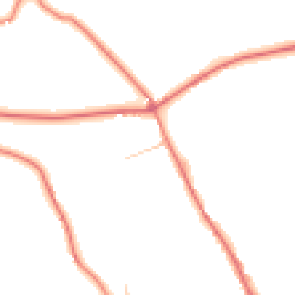 Daytime road noise heatmap for BB2 7EF