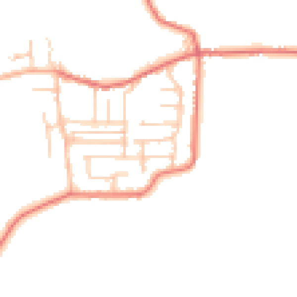 Daytime road noise heatmap for BB2 7ER