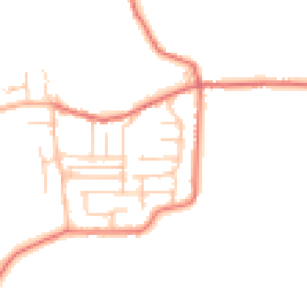 Daytime road noise heatmap for BB2 7ES