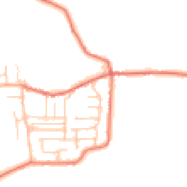 Daytime road noise heatmap for BB2 7EU